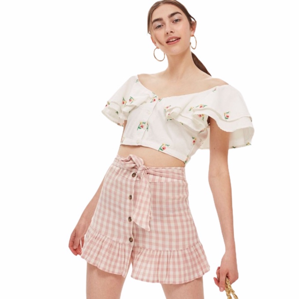 Topshop Rose Gingham Miniskirt - Picture 2 of 15